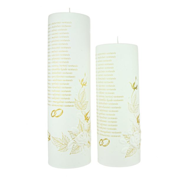 Vestuvių žvakė su metinėmis