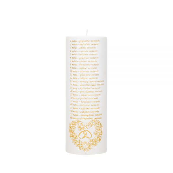 Vestuvių žvakė su metinėmis