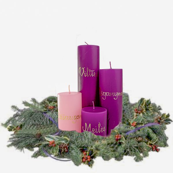 Advento žvakių rinkinys (su užrašais)